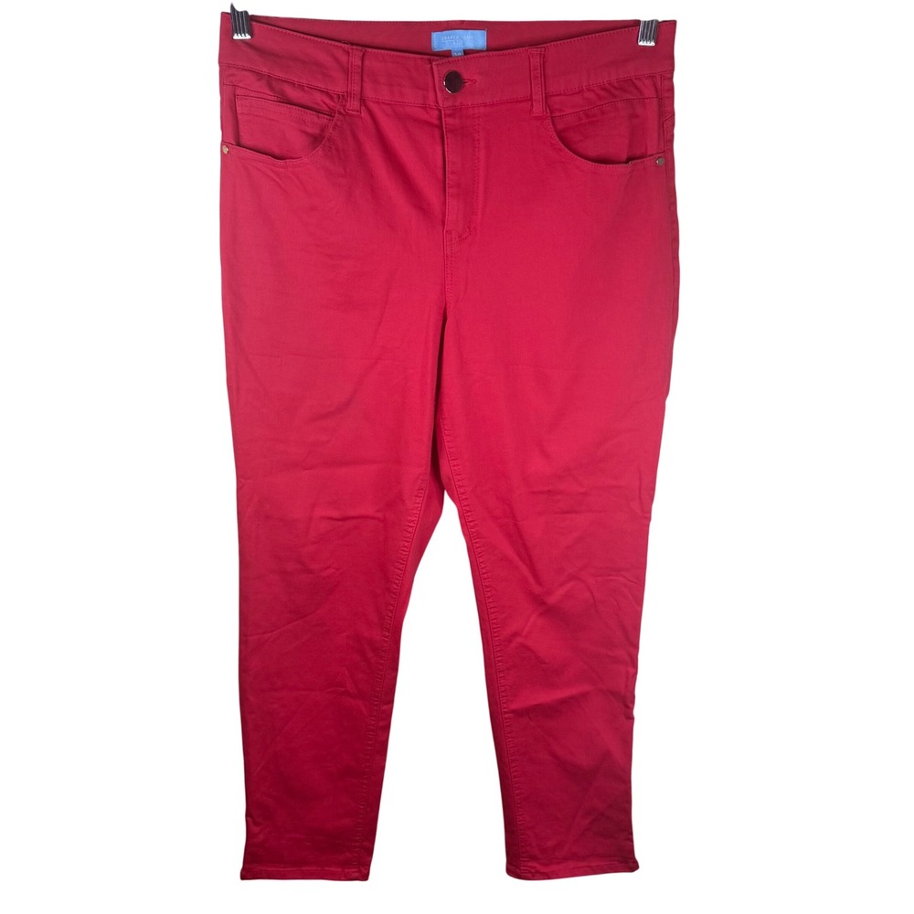 Draper James RSVP Red High Rise Pants Size 14 Womens‎ Career Vacation Wear